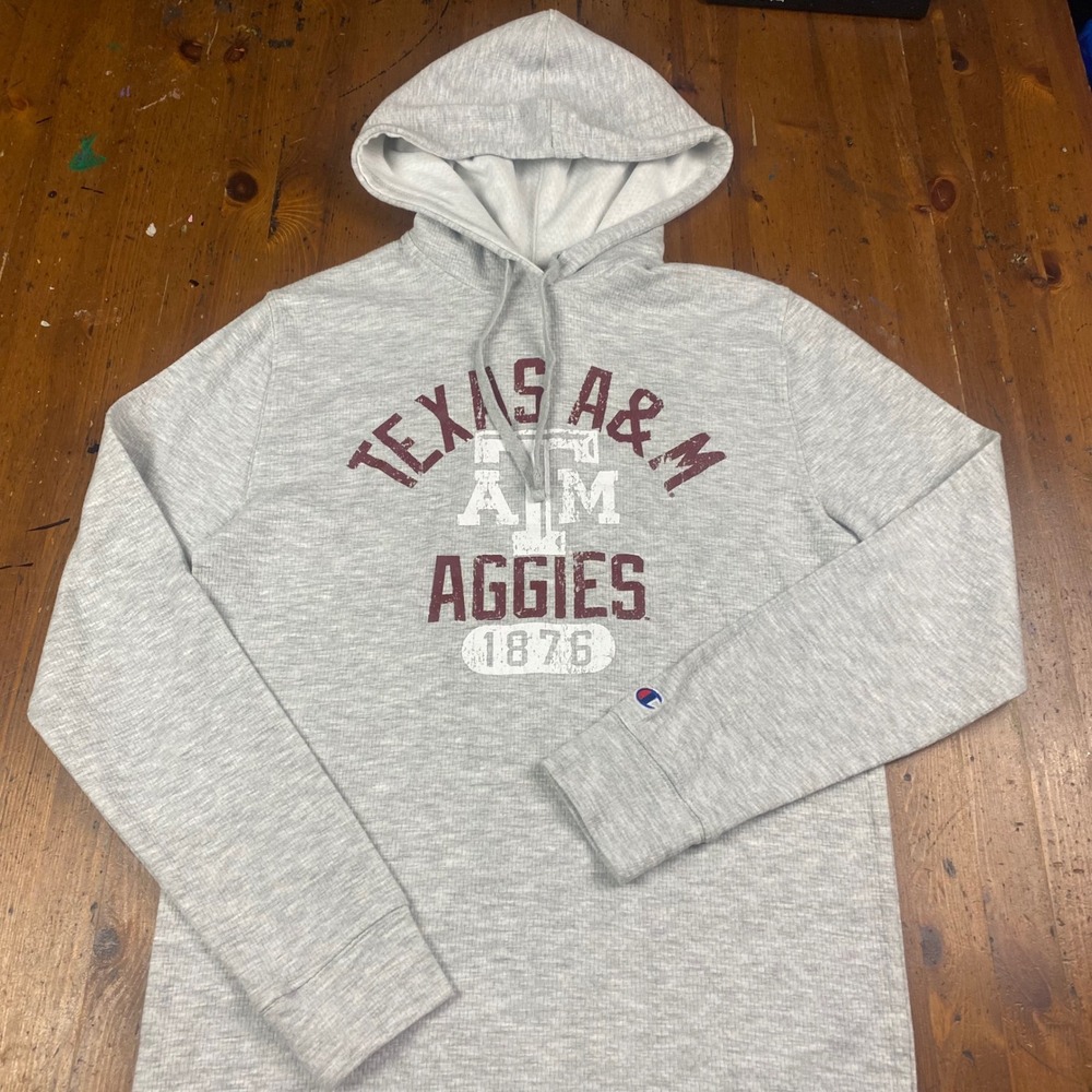 Champion Texas A&M Aggies Hoodie Grey Mens Size M Pullover Athletic Wear - Picture 2 of 8